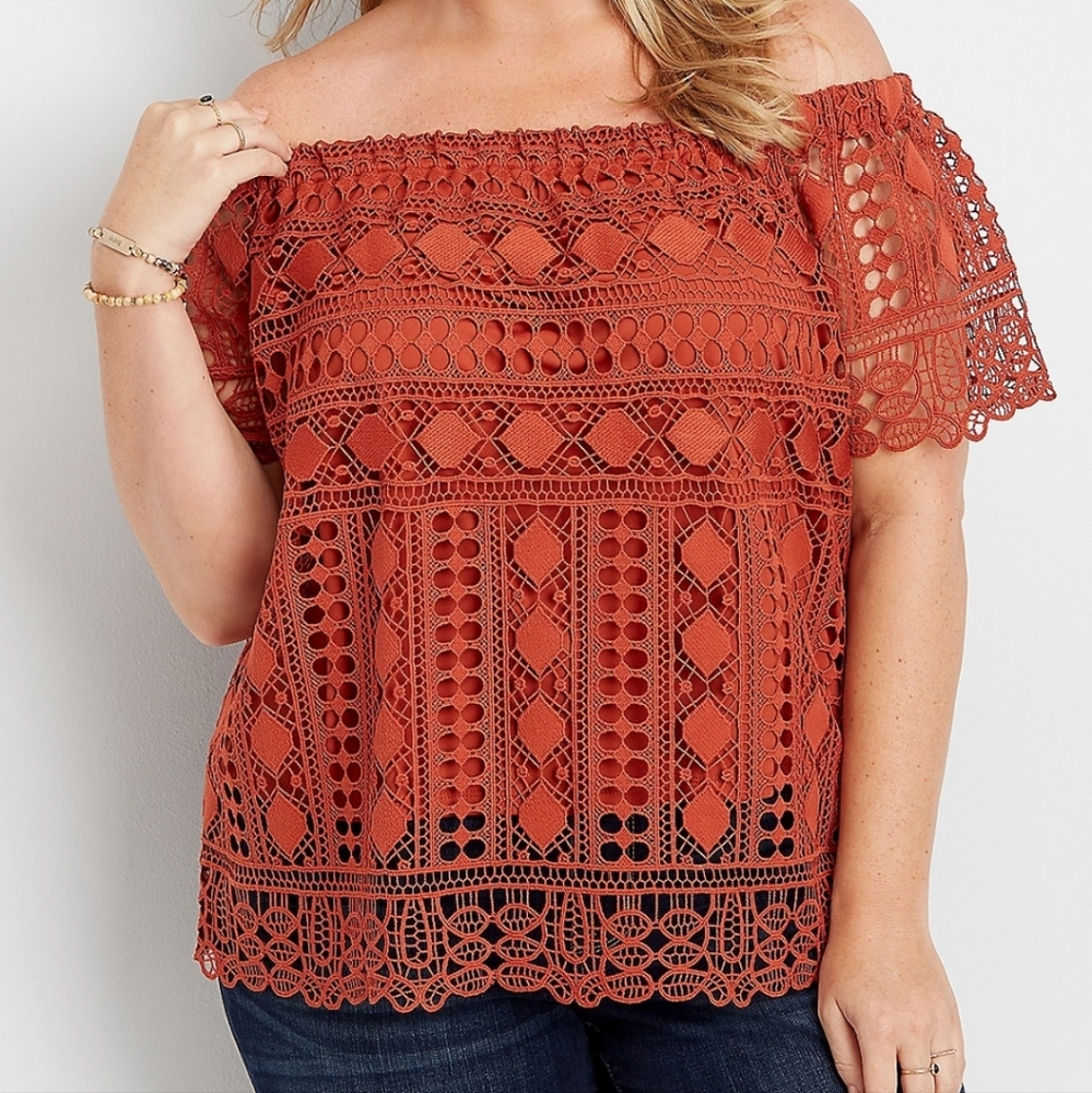 PLUS Off the Shoulder Lace Top